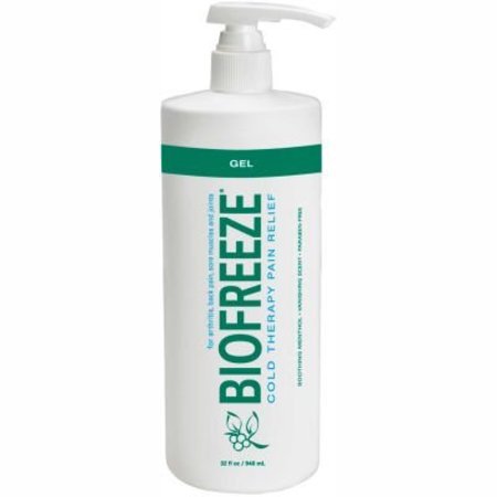 FABRICATION ENTERPRISES BioFreeze® Cold Pain Relief Gel, 32 oz. Dispenser Bottle, Case of 16 11-1034-16